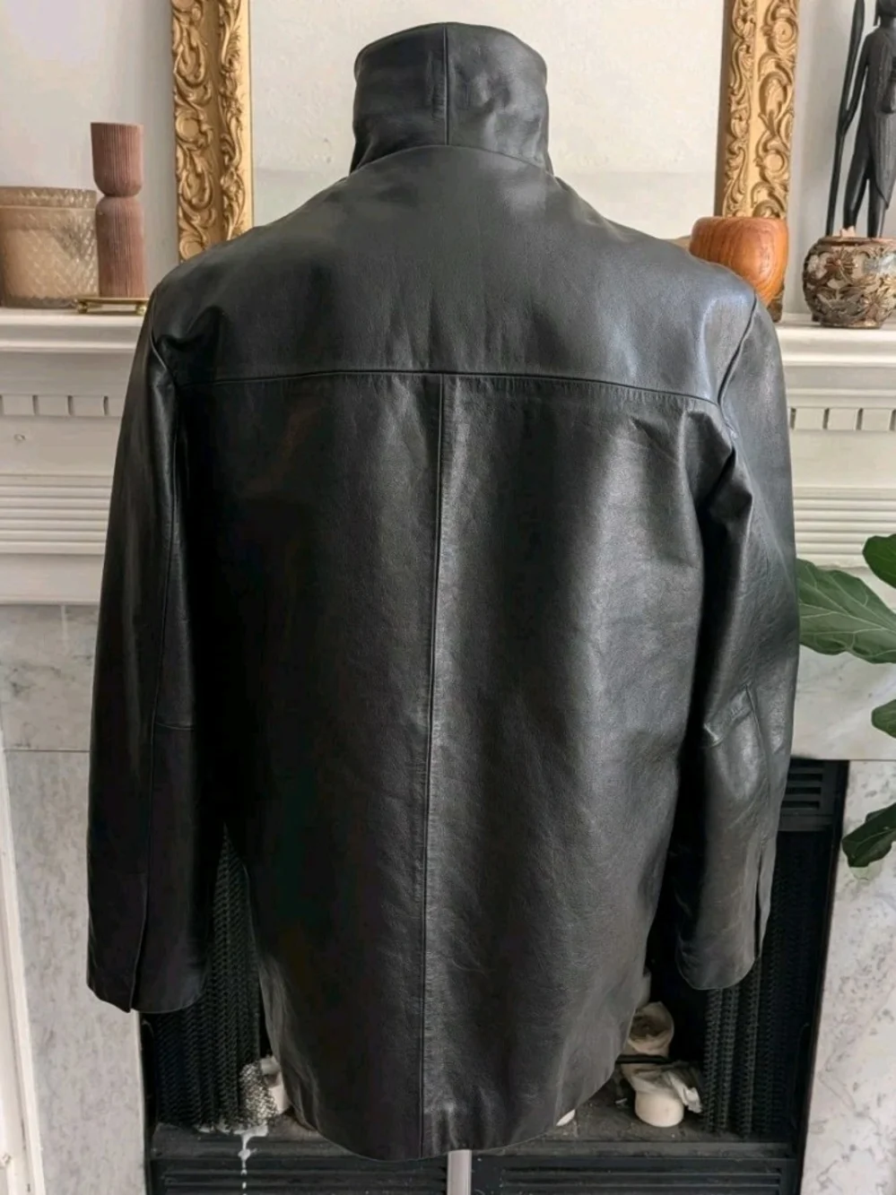 Vintage 90s Y2K Wilsons Pelle Studio Black Leather Jacket Sz M Matrix Minimalist